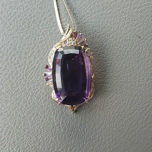 Vintage Amethyst Diamond Necklace